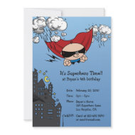 Superhero Birthday Party Invitation Card invitation