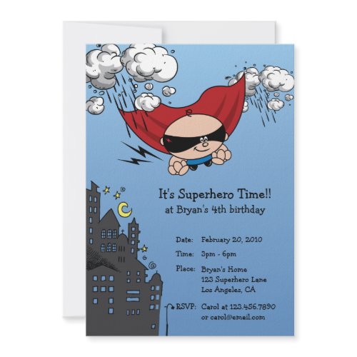 Superhero Birthday Party Invitation Card invitation