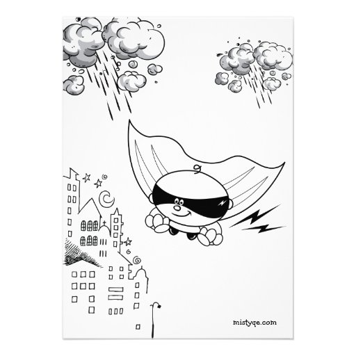 Superhero Birthday Party Invitation Card