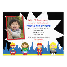 Superhero Birthday Party Invitations