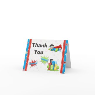 Superhero Birthday Party Thank You zazzle_card