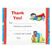 Superhero Birthday Party Thank You Invitations