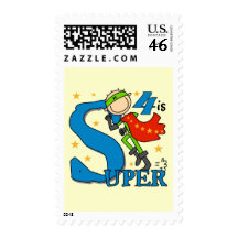 Superhero Boy 4th Birthday Tshirts and Gifts Postage