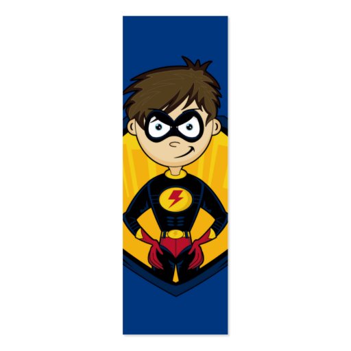 Superhero Boy Bookmark Business Cards (back side)