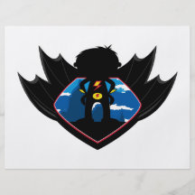 Superhero Boy in Winged Shield Flyer Design