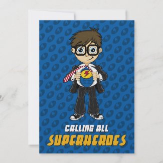 Superhero Boy Party Invite invitation