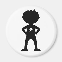 Superhero Boy Silhouette Magnet