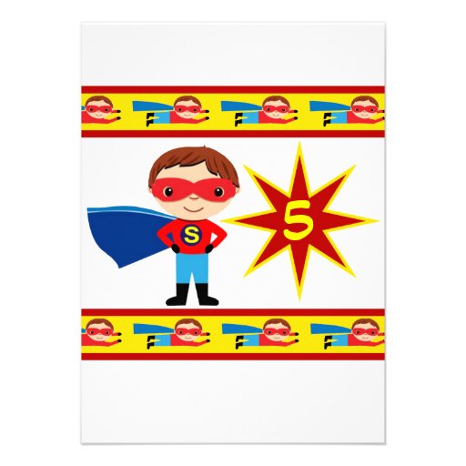 Superhero Comic Book Character Birthday Invitation