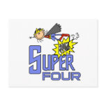 Superhero Girl 4th Birthday Tshirts and Gifts Postcards
