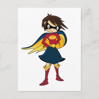 Superhero Girl postcard