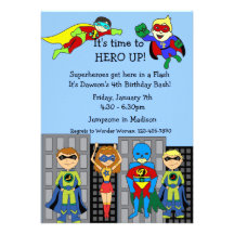 Superhero Hero Up Invitation