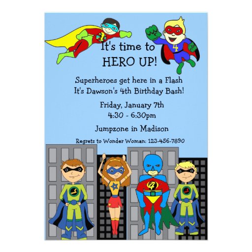 Superhero Hero Up Invitation