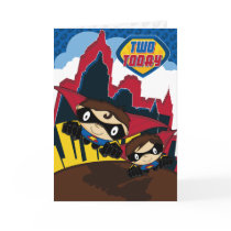 Superhero in City Scene Birthday Card