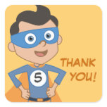 Superhero Kids Birthday Party Thank You Stickers stickers