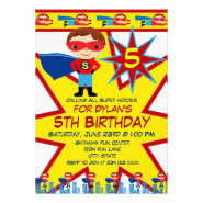 Superhero Kids Boys Birthday Party Invitations