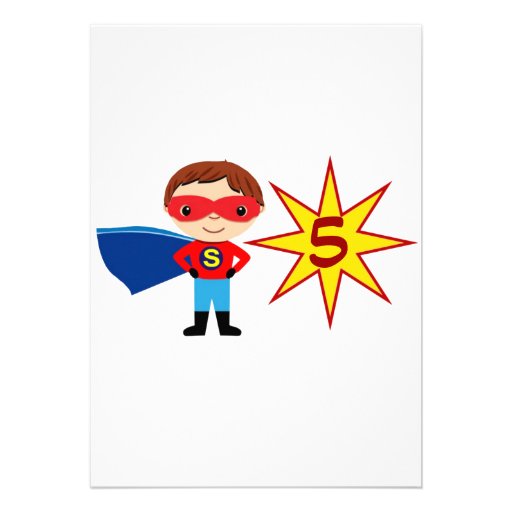 Superhero Kids Boys Birthday Party Invitations