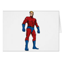 superhero male standing comics style cards