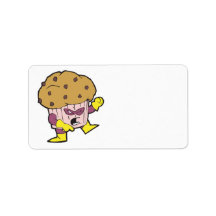 superhero muffin man character custom address labels