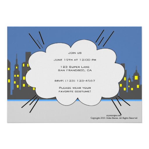 Superhero Party Invitations
