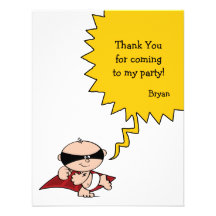 Superhero Party Thank You Card Invitations