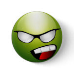 Superhero Smiley Pinback Button