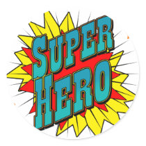 SuperHero Round Stickers