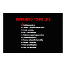 Superhero To-Do List Poster