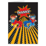 Superhero | Twins Thank You Card cards