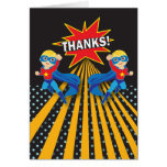 Superhero | Twins Thank You Card cards