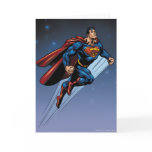 Superman against the night sky greeting card