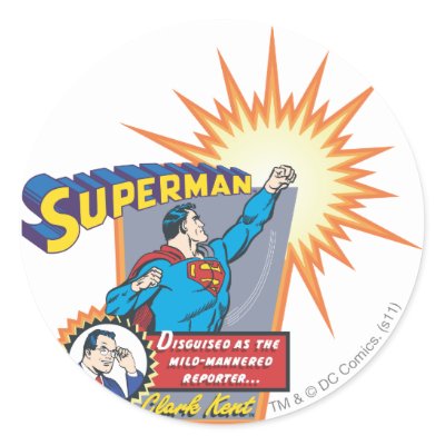 Superman and Clark Kent stickers
