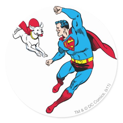Superman and Krypto 2 stickers