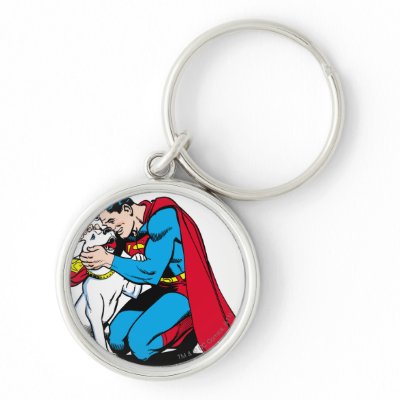 Superman and Krypto keychains