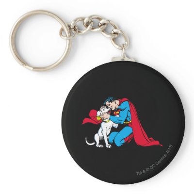 Superman and Krypto keychains