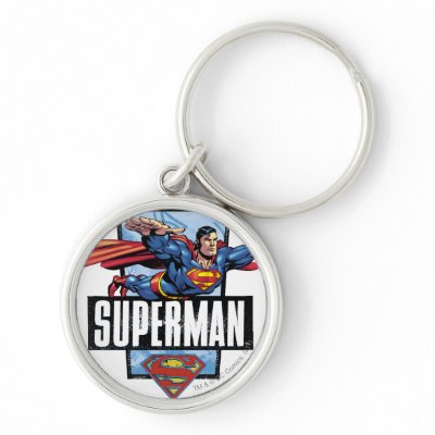 Superman and Logo Bordered keychains