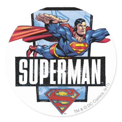 Superman and Logo Bordered stickers