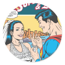 Superman and Lois Comic Round Stickers
