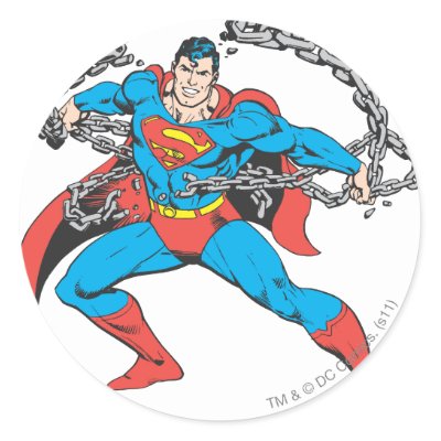 Superman Breaks Chains 2 stickers
