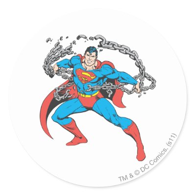 Superman Breaks Chains 2 stickers