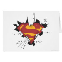 Superman broken metal greeting card