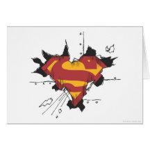 Superman broken metal greeting card