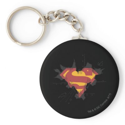 Superman broken metal keychains