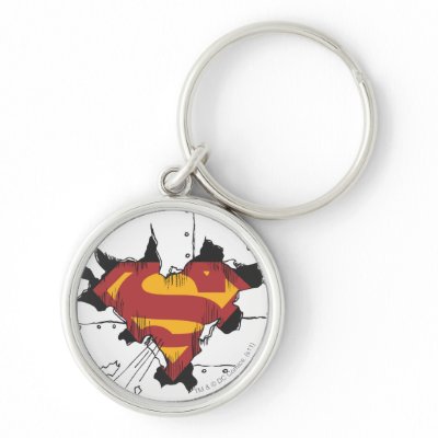 Superman broken metal keychains