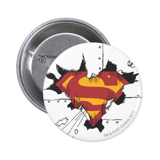 Superman broken metal pinback buttons
