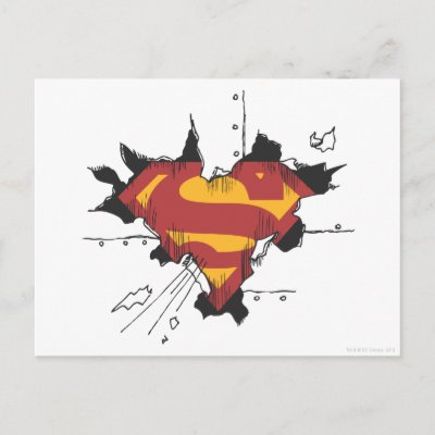 Superman broken metal postcards