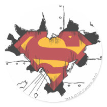 Superman broken metal sticker