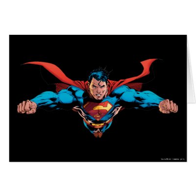 Superman cape flies cards