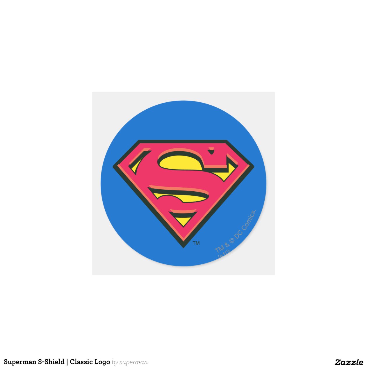 Superman Classic Logo Classic Round Sticker | Zazzle