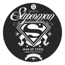 Superman Coat of Arms Round Stickers