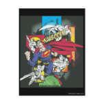 Superman Comic Black Postcard